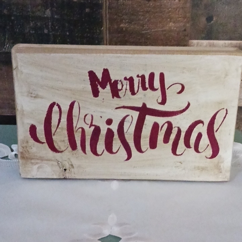 DOUBLESIDED HOLIDAY WOOD DECORATION